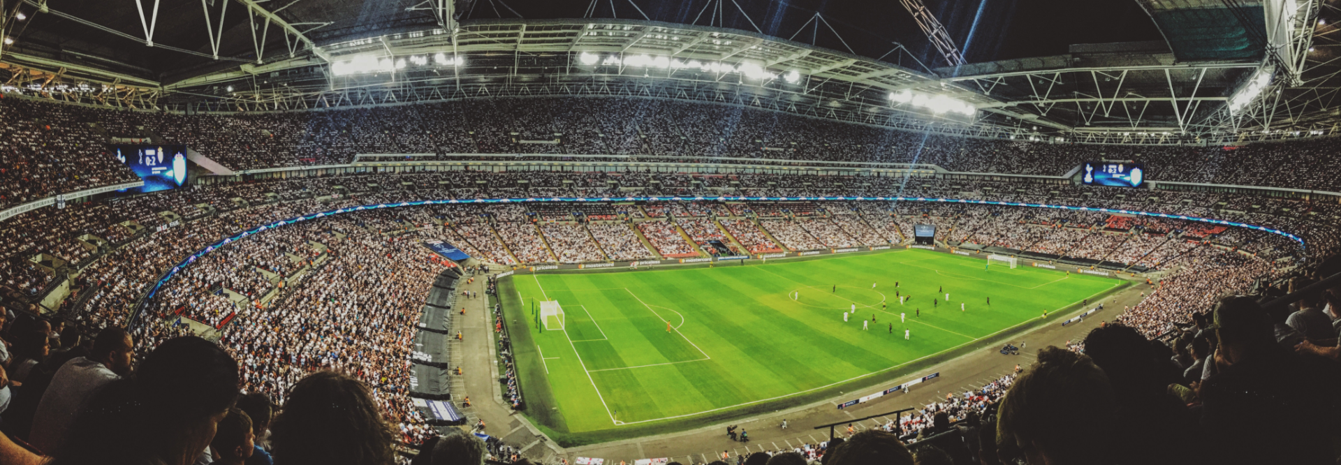 Stadium crowd and pitch